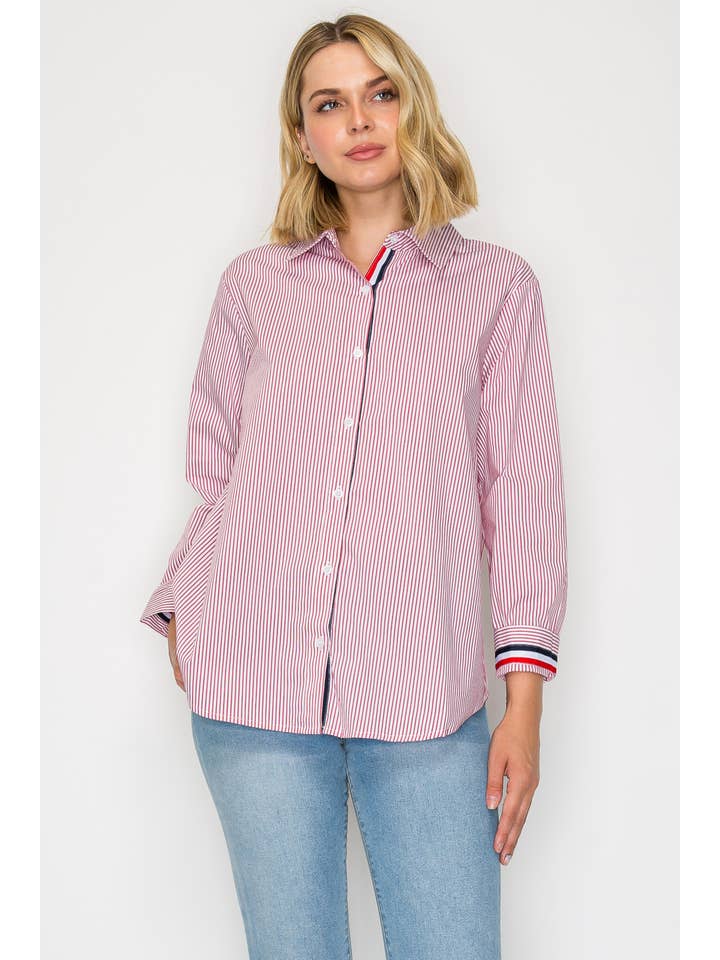 Joh Apparel – wholesale Blouse – Women’s – Jasmine Cotton Pinstripe Shirt11