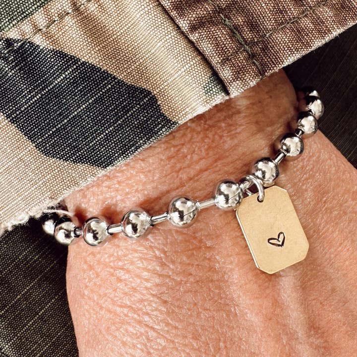 Brass Heart Tag Bracelet for wholesale by Sosobella Designs