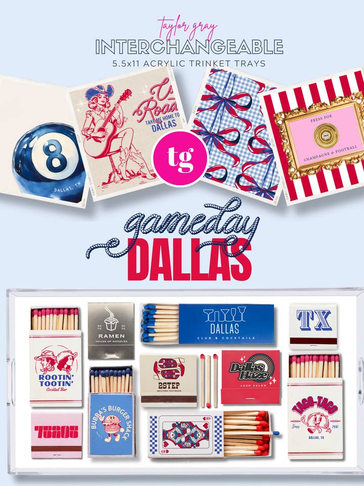 5.5x11 GAMEDAY DALLAS trinket tray insert set of 5 for wholesale by TAYLOR GRAY