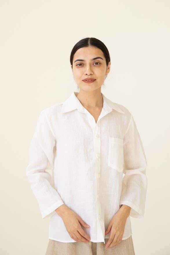 VIKOLINO - Wholesale Button Down Shirt - Women's - Linen Basic  Shirt7