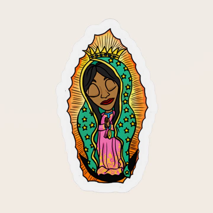 Our Lady of Guadalupe - Eco-Safe Sticker for wholesale by Recetas PSD, LLC