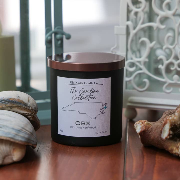 Bougie OBX - Verre Noir Mat 8 oz pour la vente par Old North Candle Co