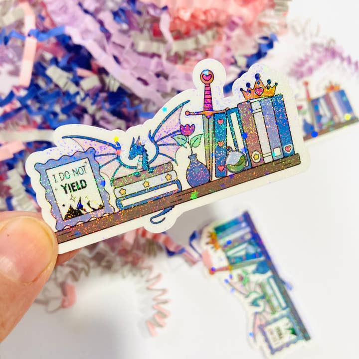 Chapter & Ink - Wholesale Sticker - Fantasy Book Shelf Die Cut sticker1