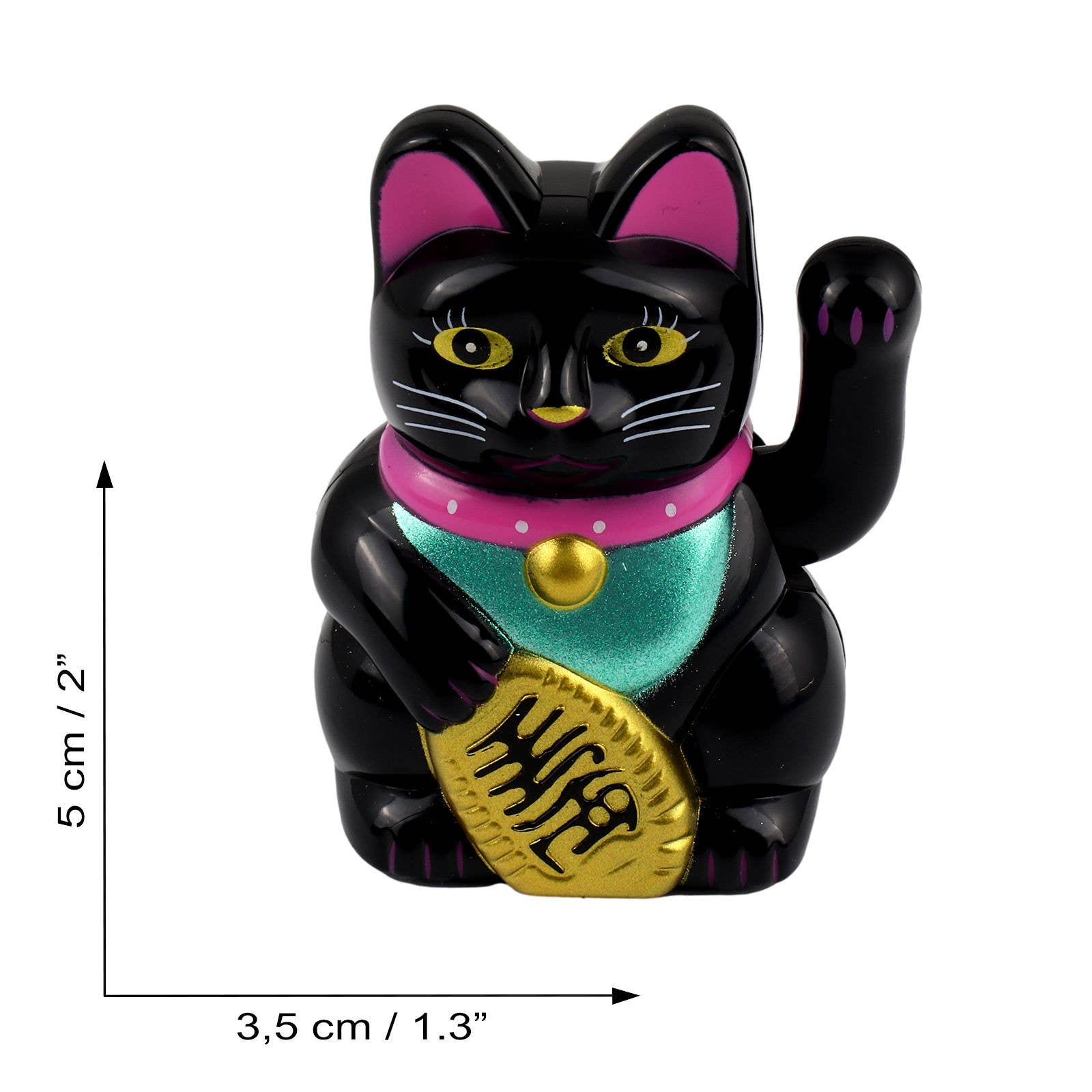 Tribal Trade GmbH - Wholesale Decorative Figurine - Lucky cat mini Maneki-neko black wave cat solar 5cm4