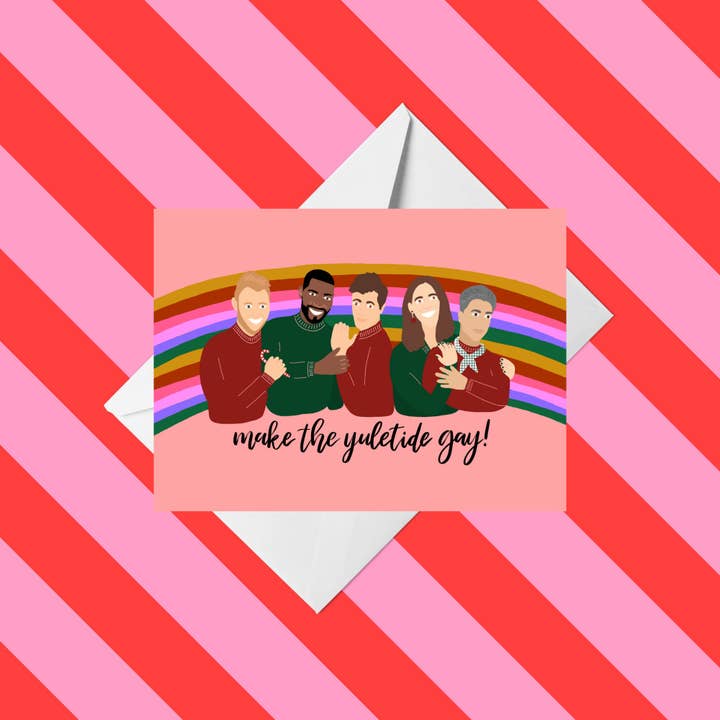 Queer Eye Card | Holiday Card | Fab Five| JVN | Christmas Card | LGBTQ | Stocking Stuffer | Greeting Card | Funny Card for wholesale by Facing the Sunshine Stationery + Design