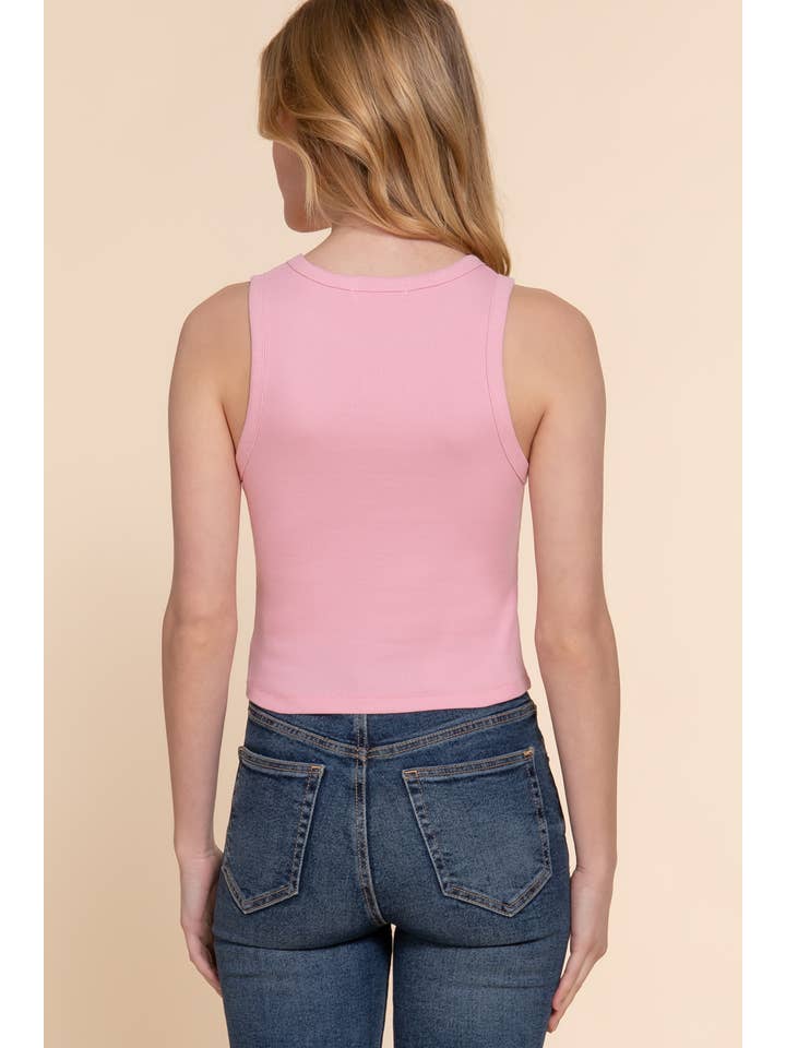 Active Basic | Active USA - Venta al por mayor Camiseta sin mangas - Mujer - Top sin mangas de punto acanalado de algodón y spandex con cuello redondo40