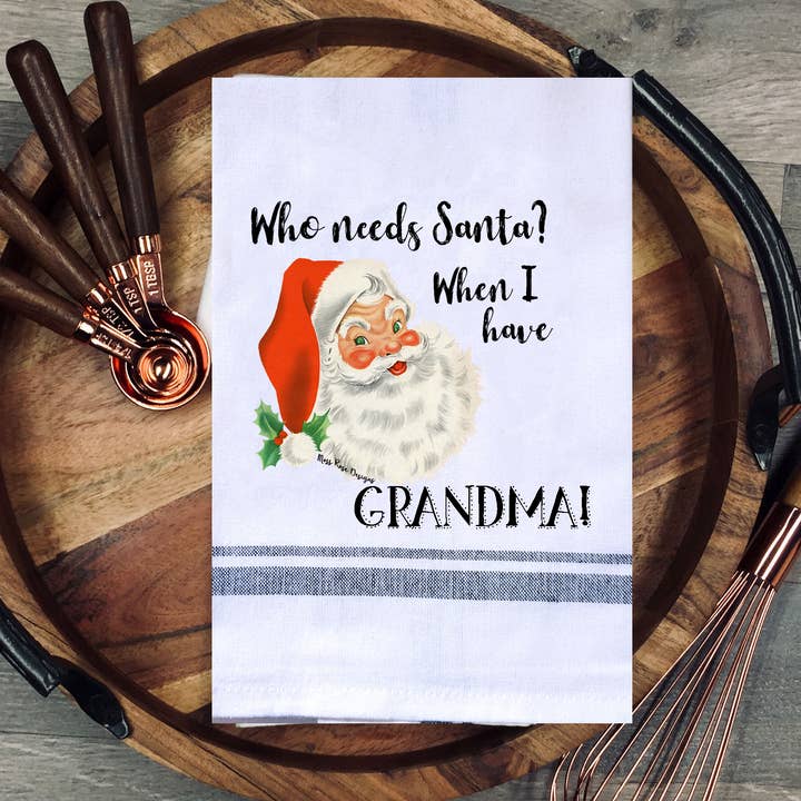Quem precisa de Papai Noel? Quando tenho a toalha de cozinha da avó por atacado de Moss Rose Designs