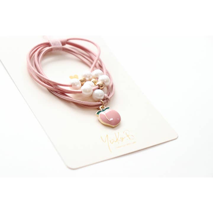 Hair Elastic - Peach & Cream for wholesale by Yuko-B UK