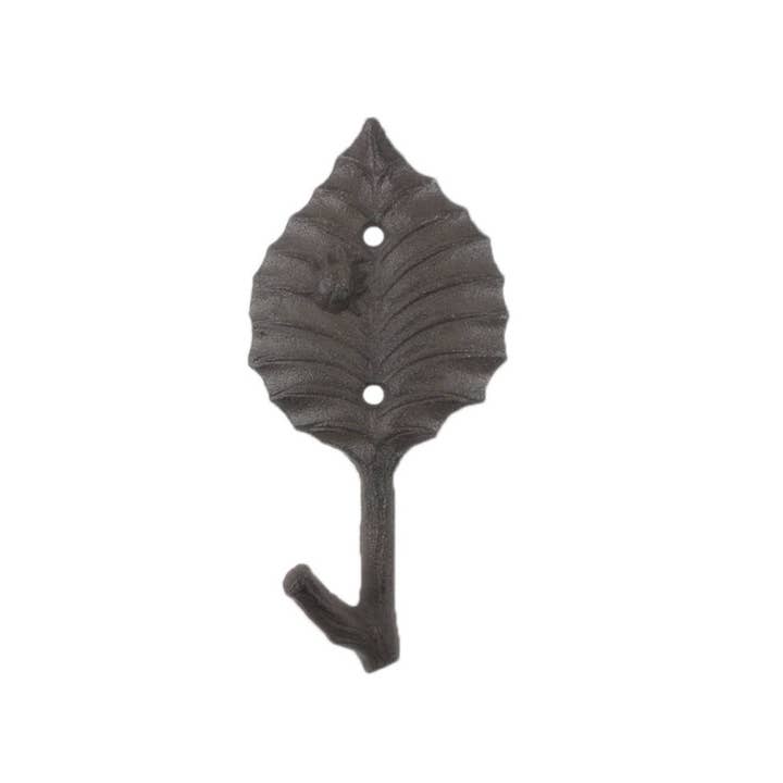 Hampton Ironworks - Wholesale Wall hook - Cast Iron Birch Tree Leaf Decorative Metal Tree Branch Hook 5.5"2