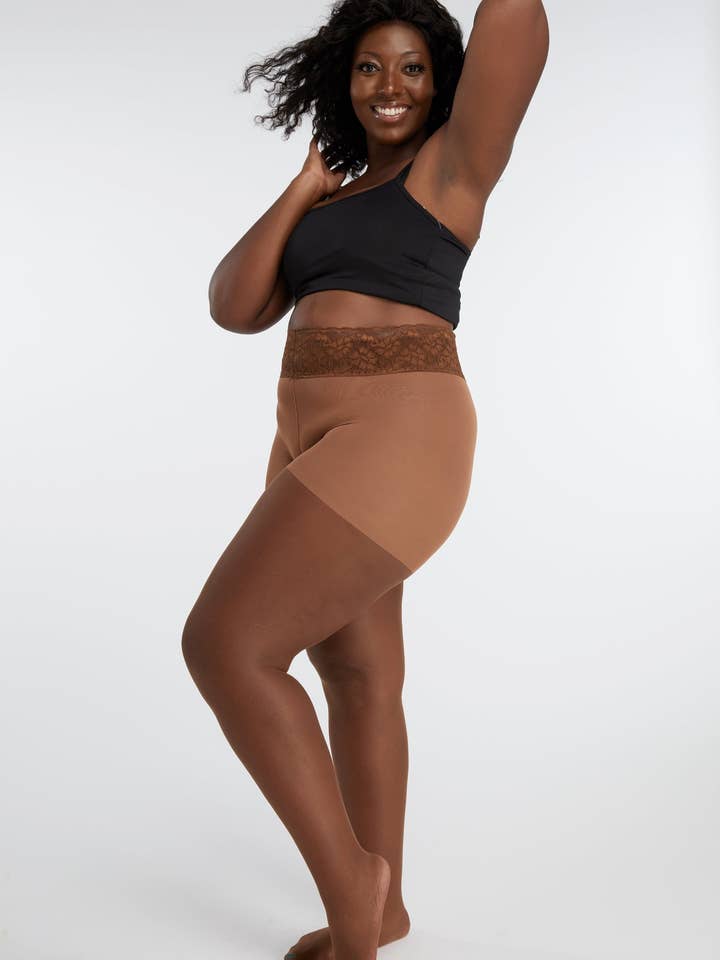 Brown Sheer Pantyhose With Luxe Comfort Waistband for wholesale by Hipstik Legwear