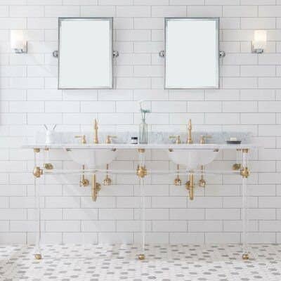 LuxHoldups - Wholesale Bathroom Accessory Set - Custom Lucite Brass Pedestal Bathroom Vanity with Sink1