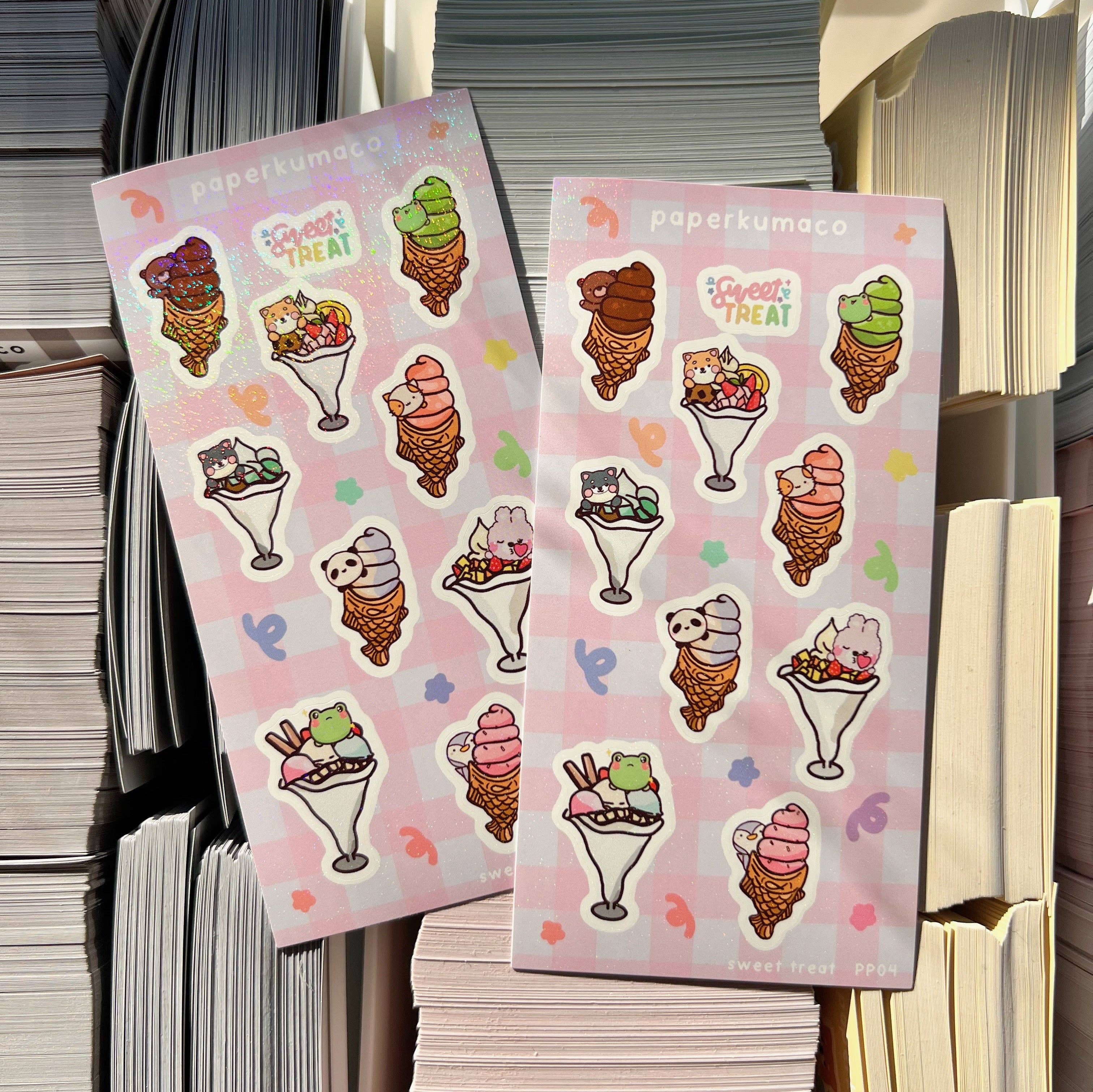 Sweet Treat Shimmer stickervel voor wholesale door Paperkumaco