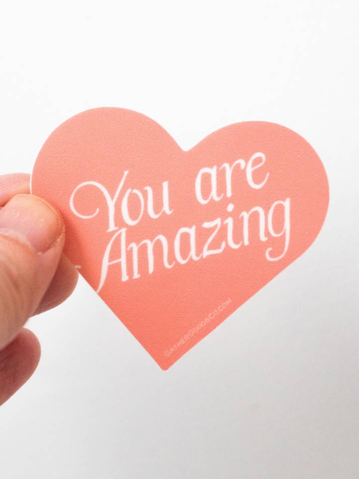 Eres Increíble Pegatina de Corazón, Pegatina de San Valentín Todo el Año para venta al por mayor de Gather Goods Co - Cards, Coasters, Tea Towels, Art, Mugs