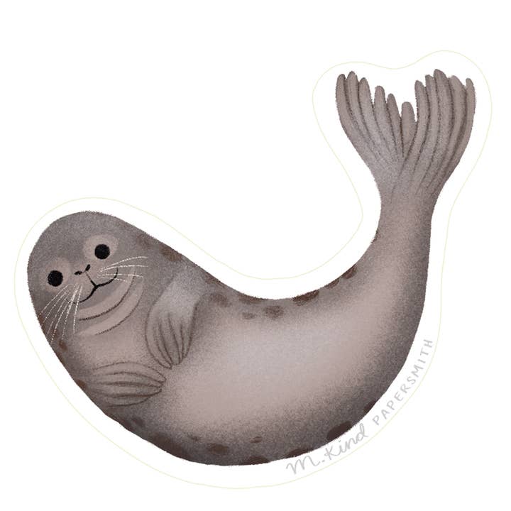 Harbour Seal Sticker for wholesale by M. Kind Papersmith