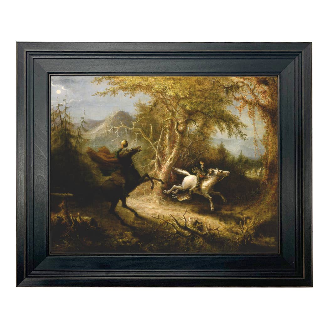 Madison Bay Co. - Historical Home Decor Reproductions - Wholesale Schilderen/Tekenen - Schilderijafdruk van de Ruiter zonder Hoofd die Ichabod Crane Achtervolgt26