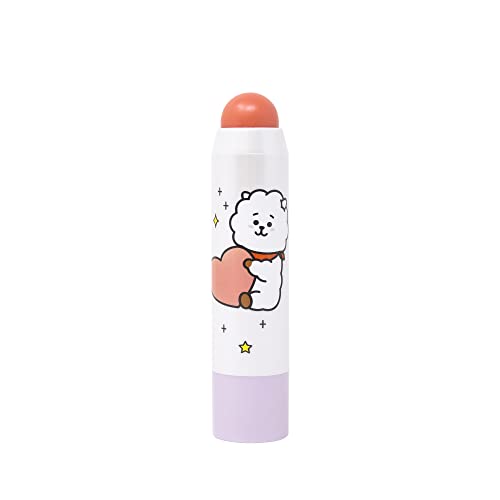 Kasa Style - Wholesale Lip Stain/Dye/Tint - The Crème Shop BT21 Lip + Cheek Chic Stick | Tinted Essence Stick (Enriched with Hyaluronic Acid & Vitamin E) - Peach Fluff (RJ)