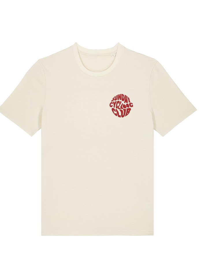 T-shirt de cyclisme unisexe surdimensionné Sunday Cycling Club (naturel) pour la vente par Çois Cycling Legacy