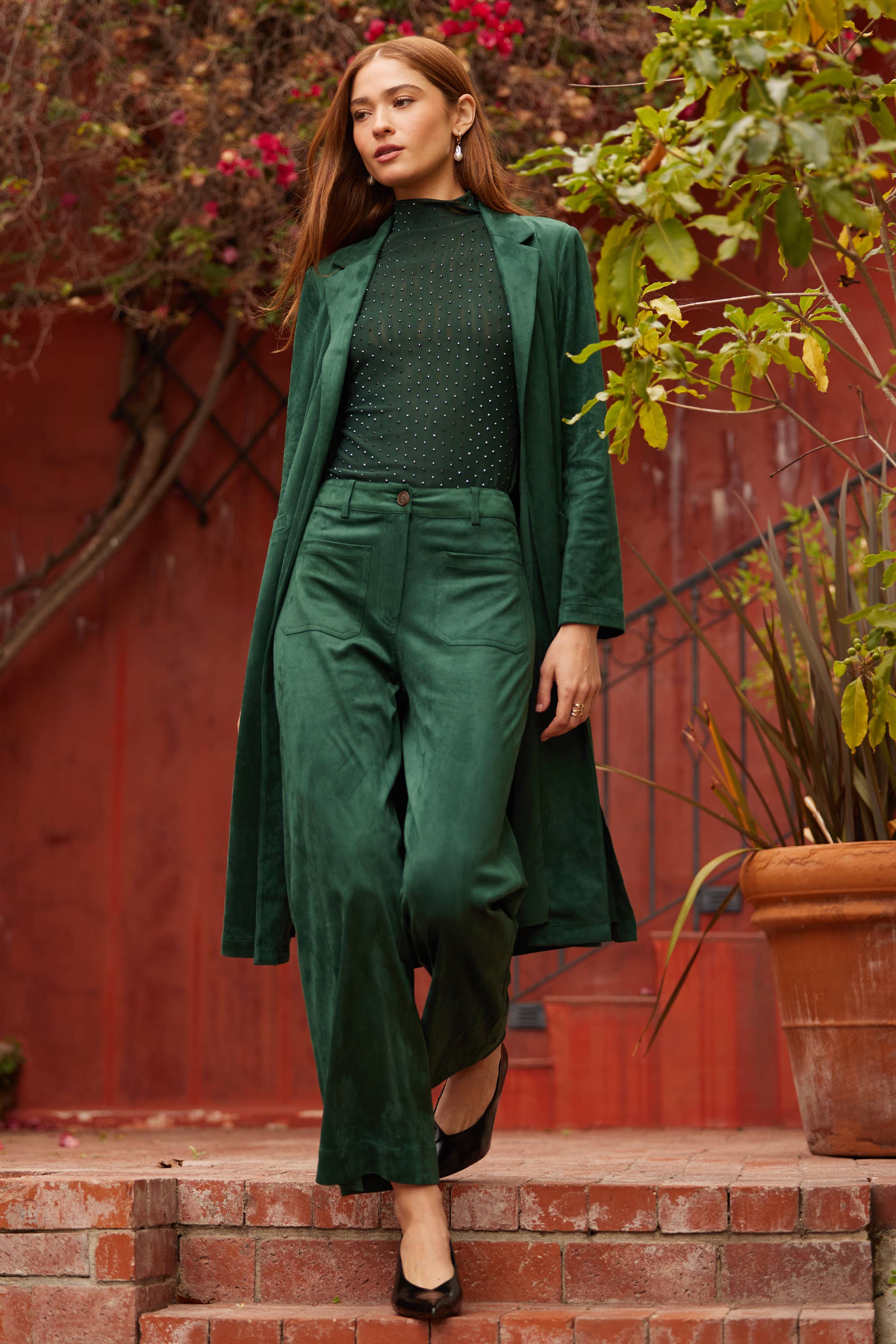 SKIES ARE BLUE - Wholesale Coat - Women's - Faux Suede Duster1