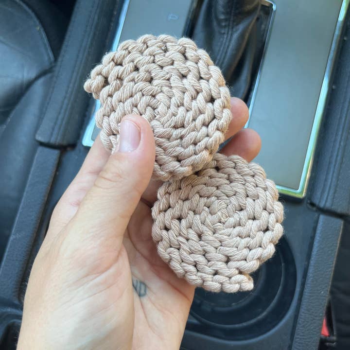 The Thrifty Handmade - Wholesale Car Coaster - Women's - Macrame Car Coasters (Set of 2) Boho Car Decor and Accessory5