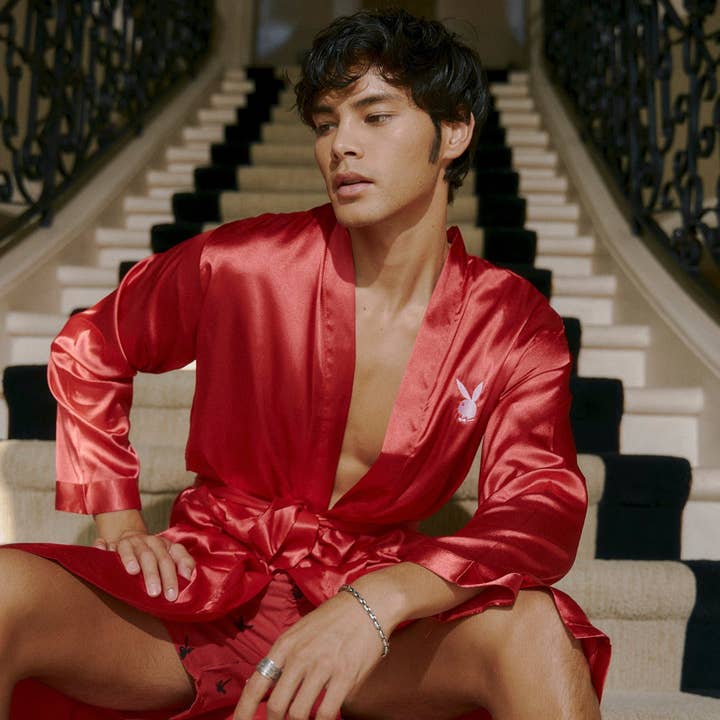 Bata de satén de mansión para venta al por mayor de PLAYBOY