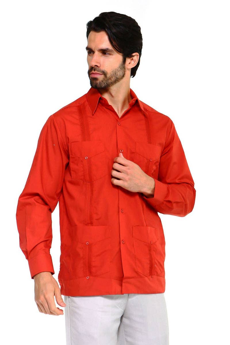 MOJITO COLLECTION – wholesale Buttoned-down shirt – Men's – Mojito Men's Plus Size Guayabera Shirt Classic Poly Cotton Long Sleeve 3X-8X3