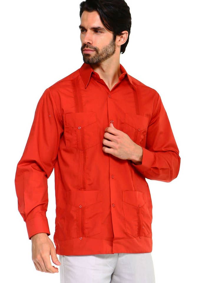 MOJITO COLLECTION – wholesale Buttoned-down shirt – Men's – Mojito Men's Plus Size Guayabera Shirt Classic Poly Cotton Long Sleeve 3X-8X3