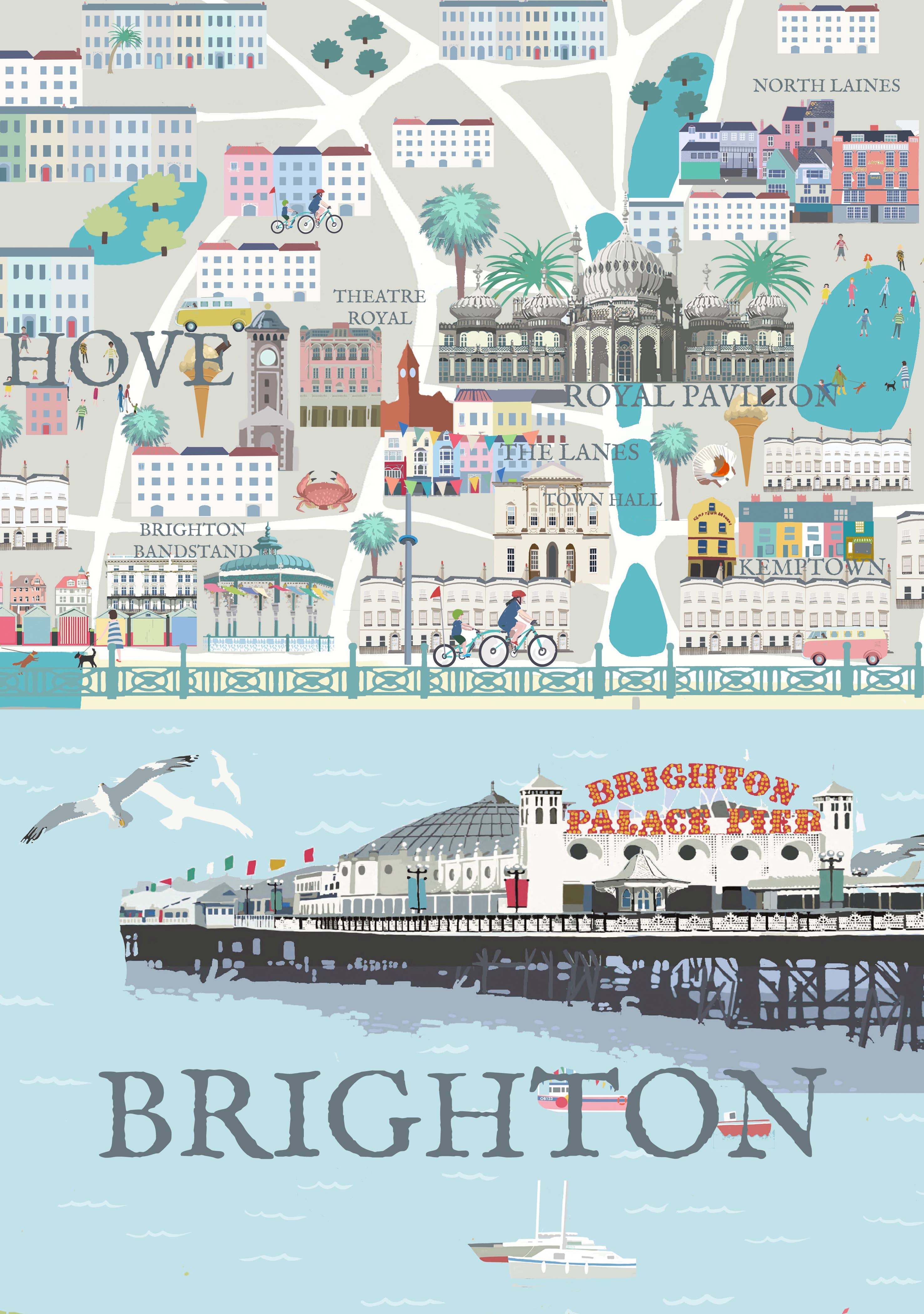 BETTY BOYNS MAPS - Vendita all'ingrosso Calamite - Magnete da Frigo con Mappa Illustrata1