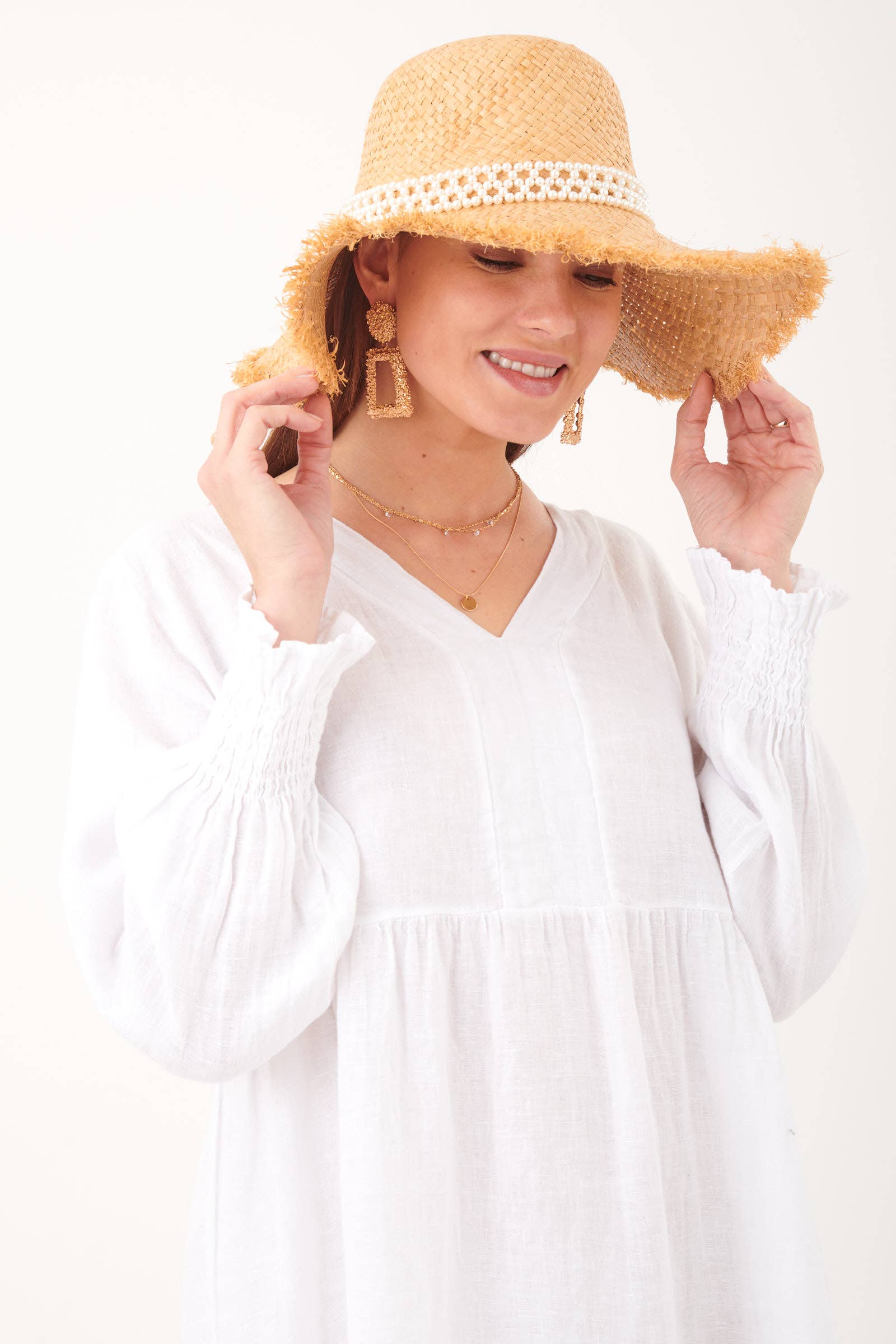 ORNELLA PARIS - Wholesale Dress - Women's - LEL-R5223 linen dress13