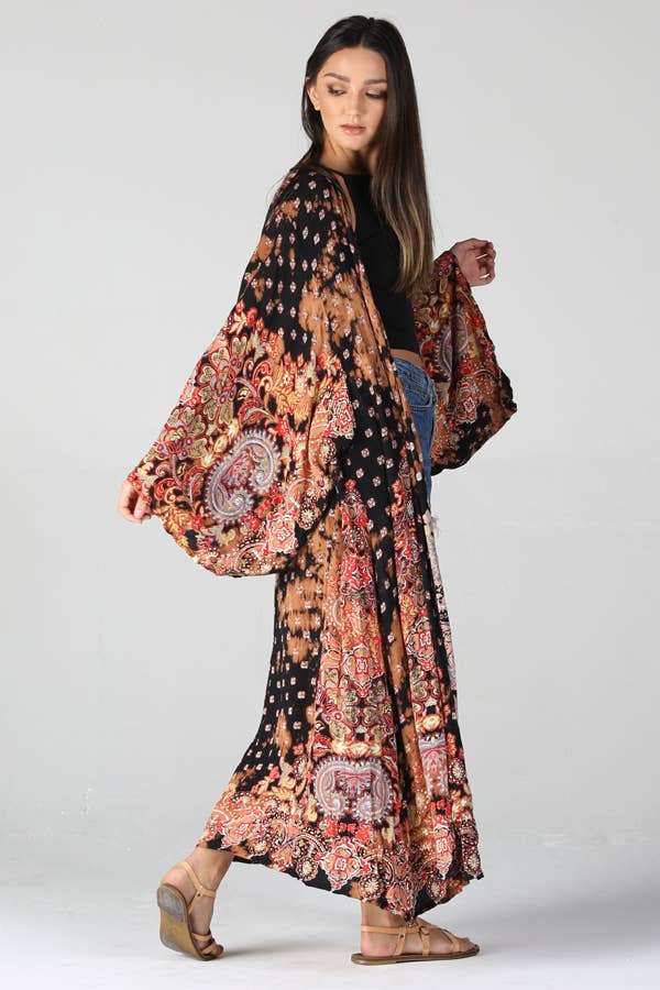 ANGIE - Wholesale Kimono - Women's - BJ664-W702 BLEACH TIE DYE PRINTED DUSTER KIMONO12