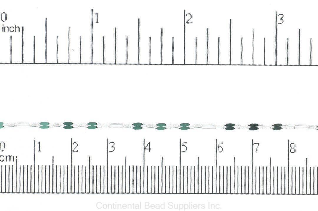 Continental Beads – wholesale Craft supplies – 6mm Discs with 5mm Rectangle Linked Specialty Chain sold by the Foot available in Multiple Colors - CH 1551