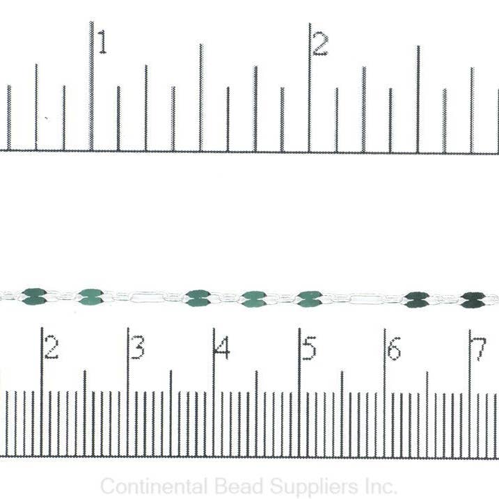 Continental Beads – wholesale Craft supplies – 6mm Discs with 5mm Rectangle Linked Specialty Chain sold by the Foot available in Multiple Colors - CH 1551