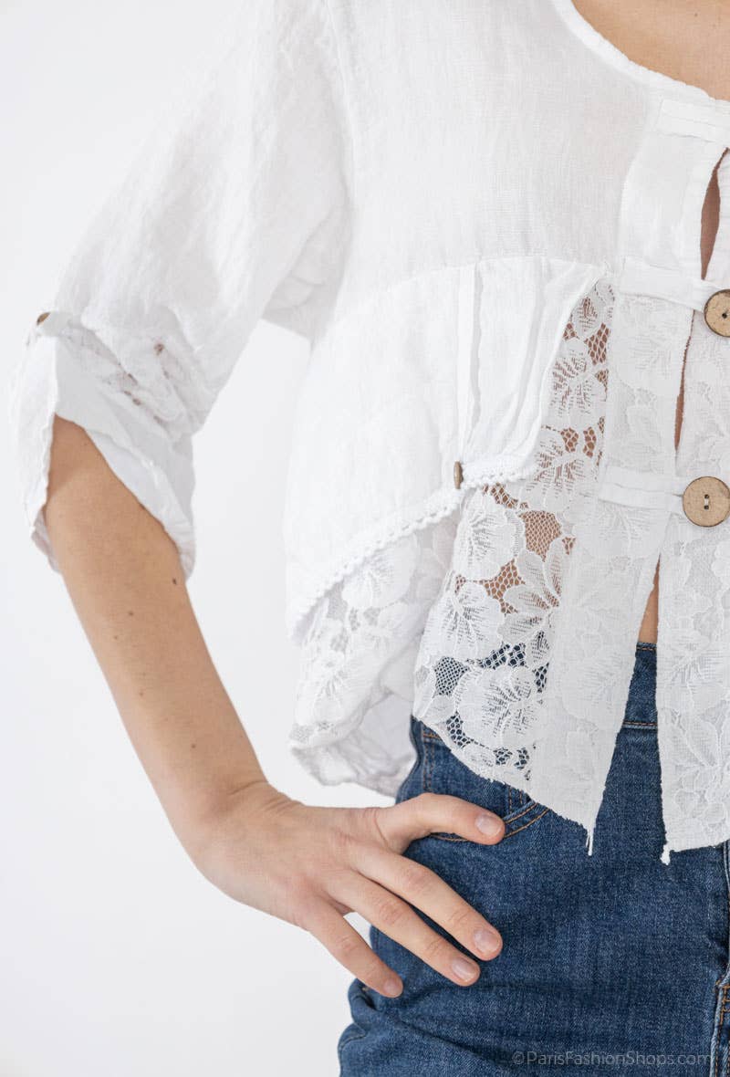 LINEN & COTTON HOUSE - Wholesale Jacket - Women's - VEST IN LINEN 9207 SPRING SUMMER27