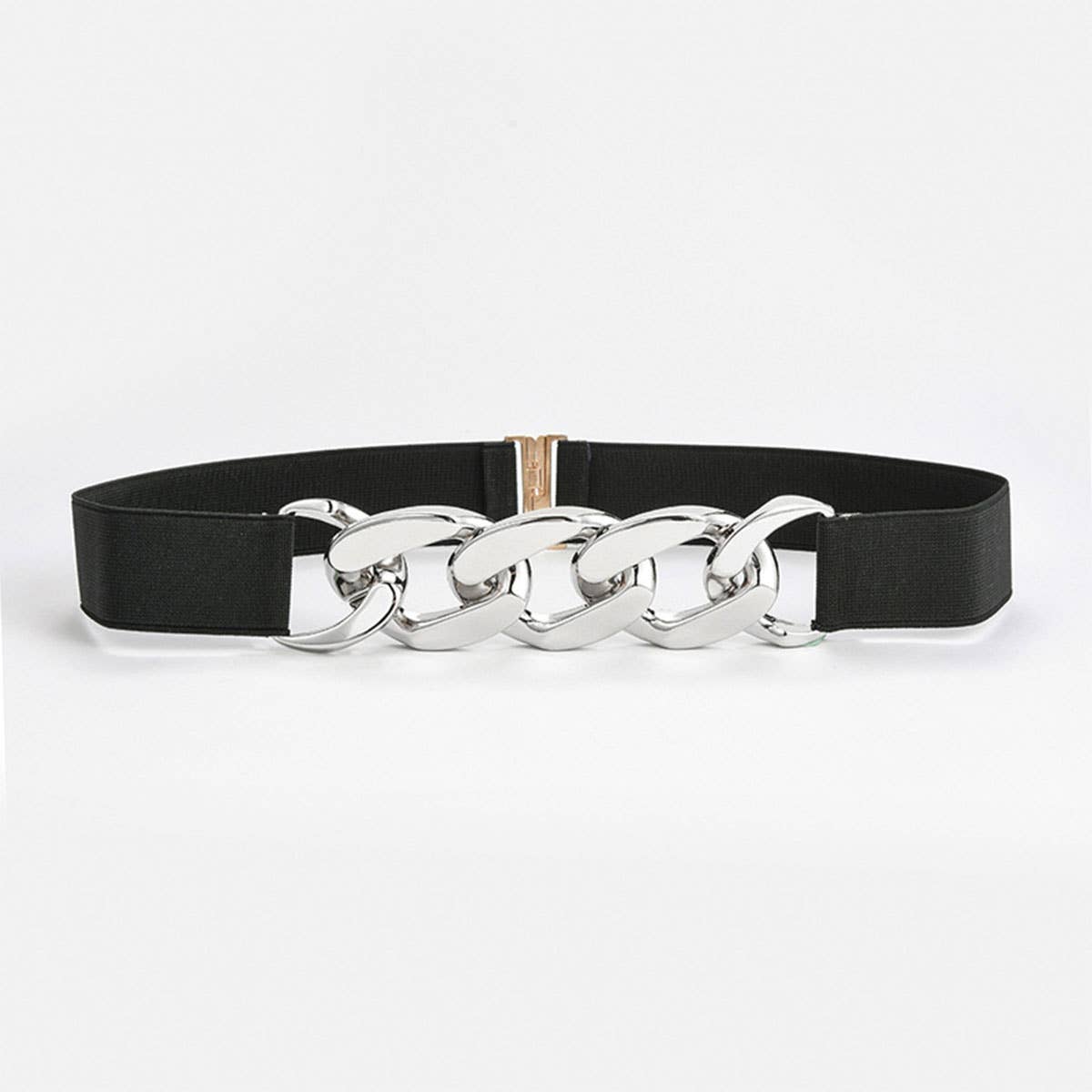 ACCITY - Wholesale Belt - Women's - SILVER,GOLD CHAIN BLACK STRETCH BELT_CWABE01910
