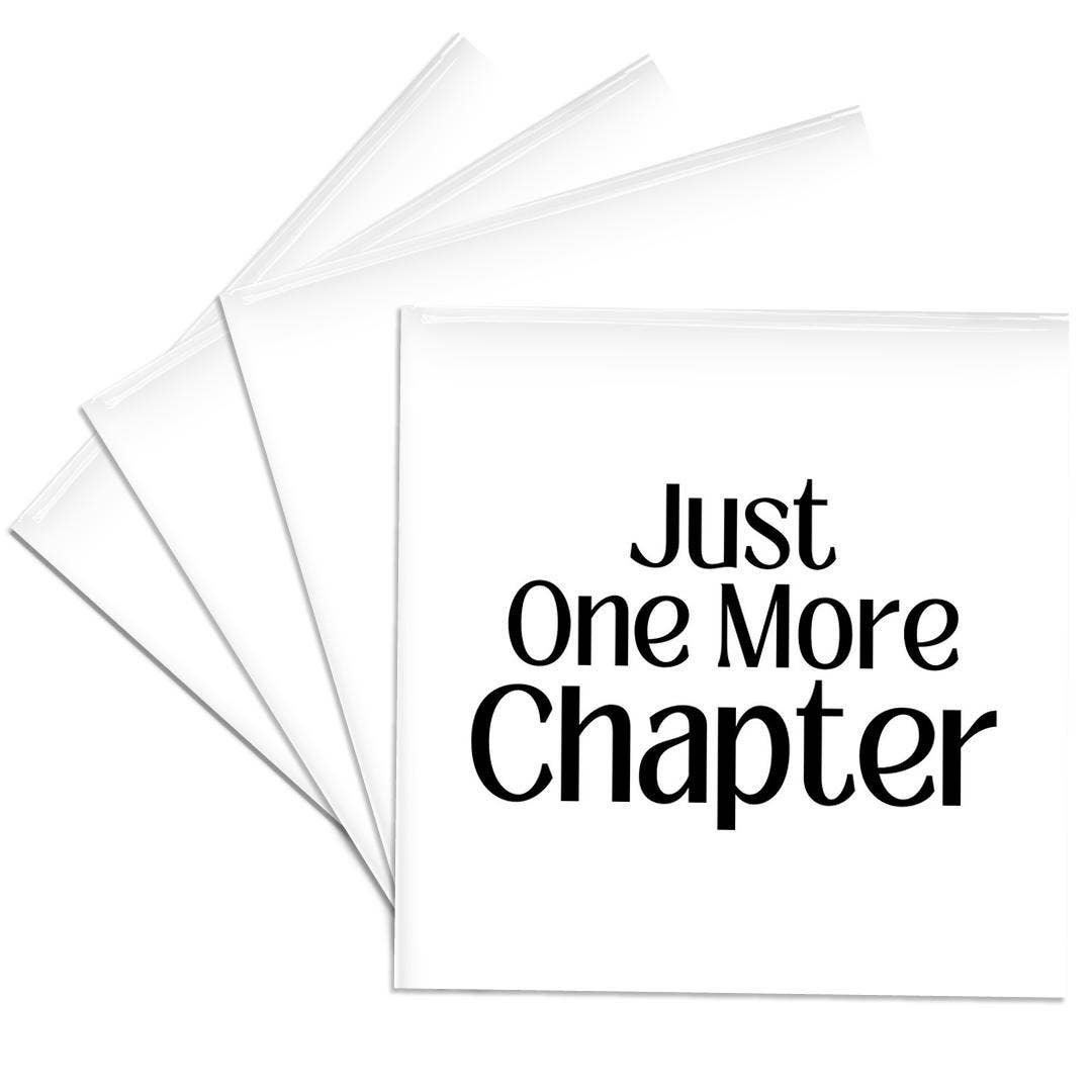 3dRose – wholesale Coasters – 3dRose, Plain Text of Just one more CHAPTER - black and white, Coaster0