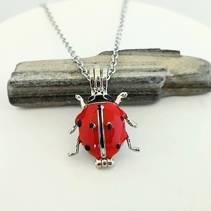 Ladybug Locket, Aromatherapy Locket for wholesale by Piccadilly Pendants