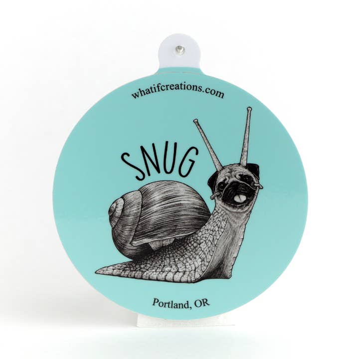 Snug 3" Vinyl-Aufkleber für den Großhandel von Whatif Creations