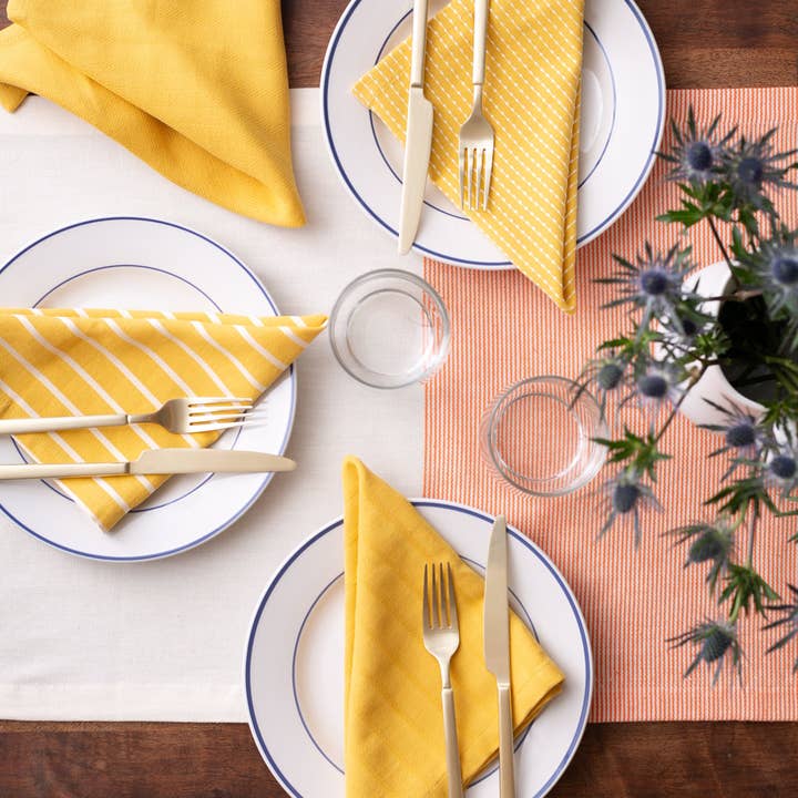 To Each Their Own napkin set - Turmeric & White for wholesale by Thyme and Sage Home Textiles