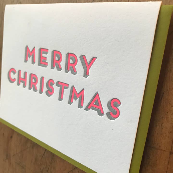 Letterpress PDX - Wholesale Christmas Card - Merry Christmas Holiday Card - Box of 61