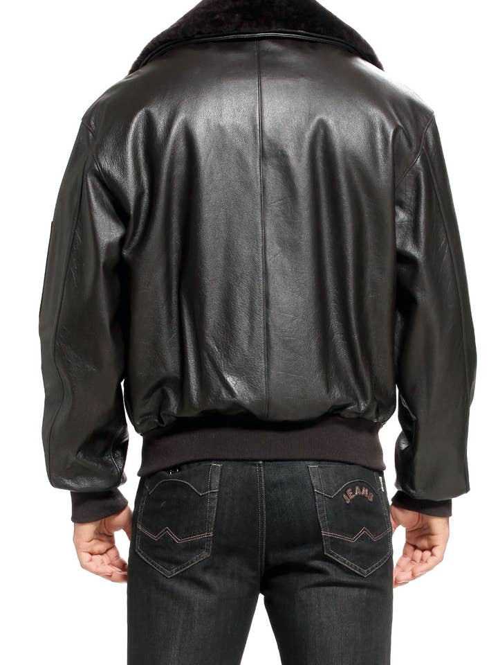 Veste aviateur en cuir de vachette Air Force B-15 de Landing Leathers pour homme pour la vente par Landing Leathers