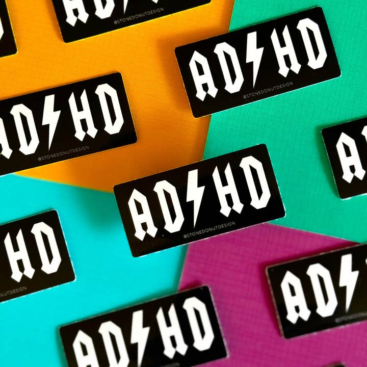 ADHD Vinyl Sticker for wholesale by Stone Donut Design, LLC