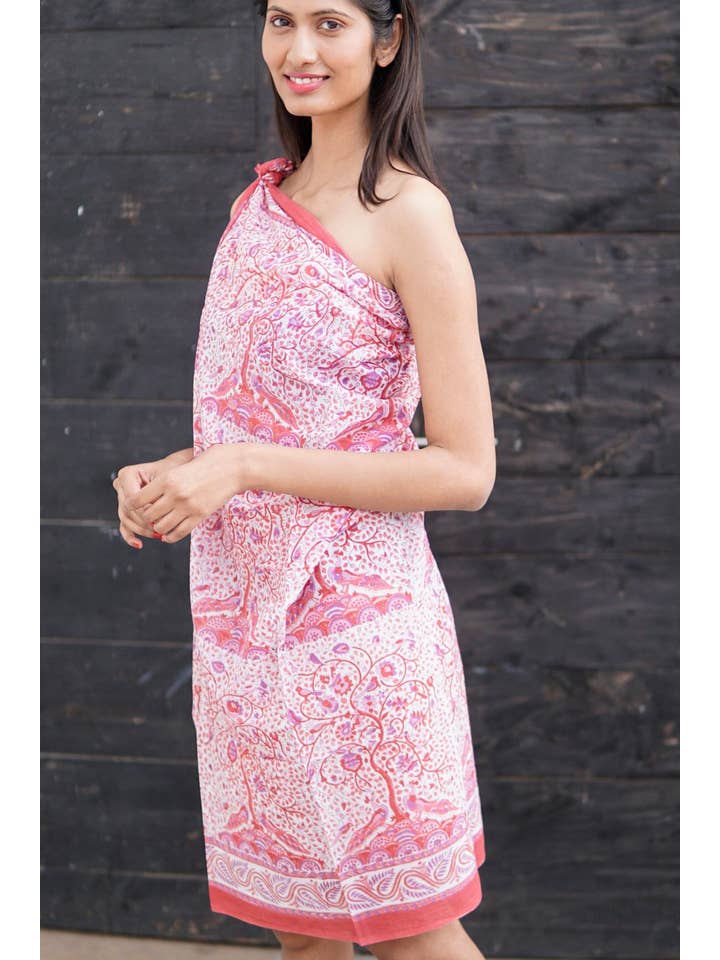 La Mandarine – wholesale Swim cover-up – Women’s – Sarong, beach coverup, pareo, block print cotton pareo3