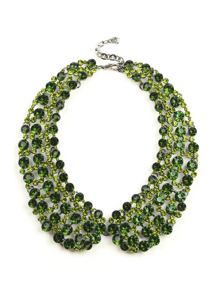 Diana Statement Necklace - Green for wholesale by Eye Candy Los Angeles