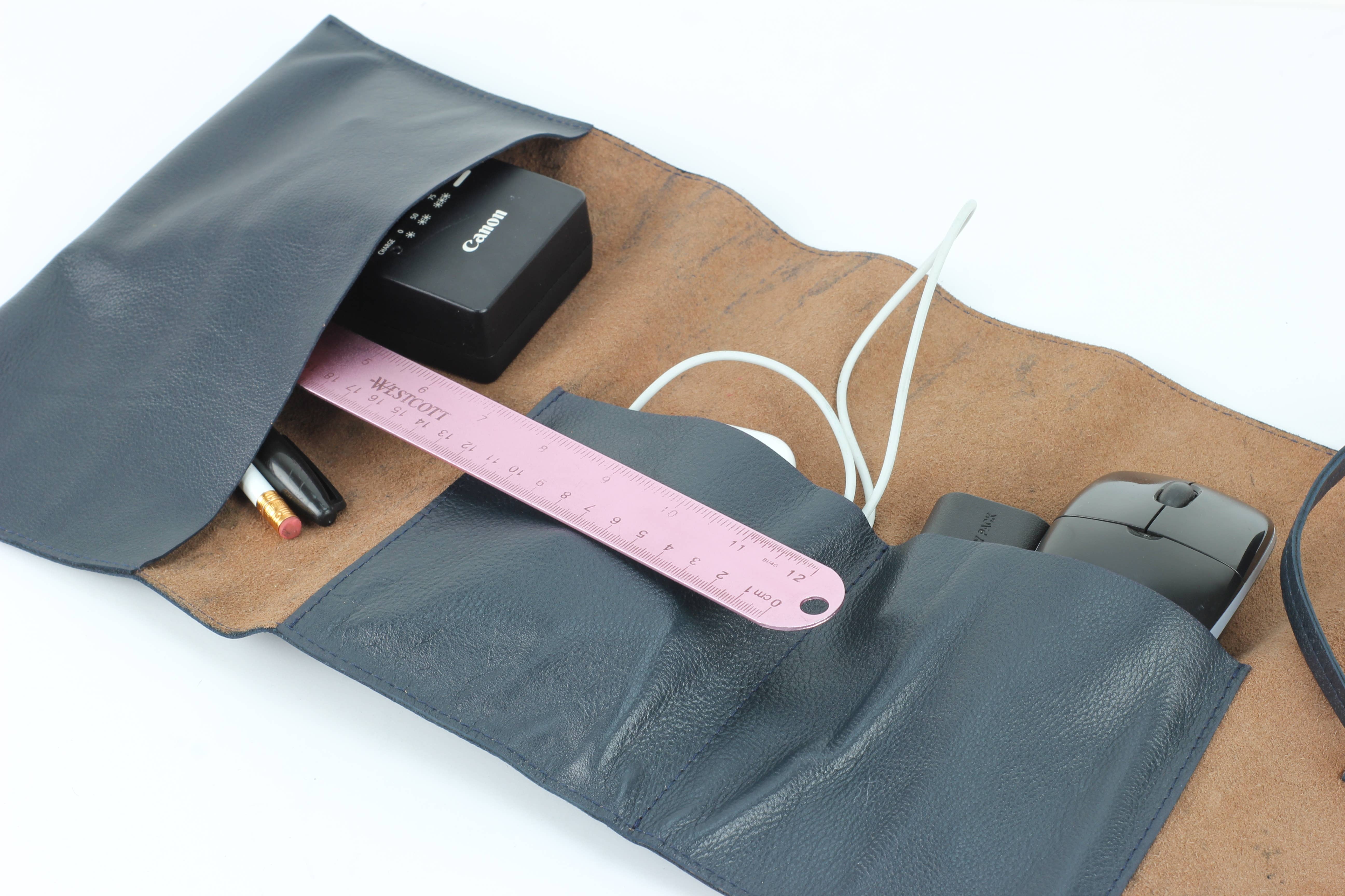Leather Impressions Inc - Wholesale Cord Holder - Leather Roll up Cord Keeper Wrap Around Tech Case15
