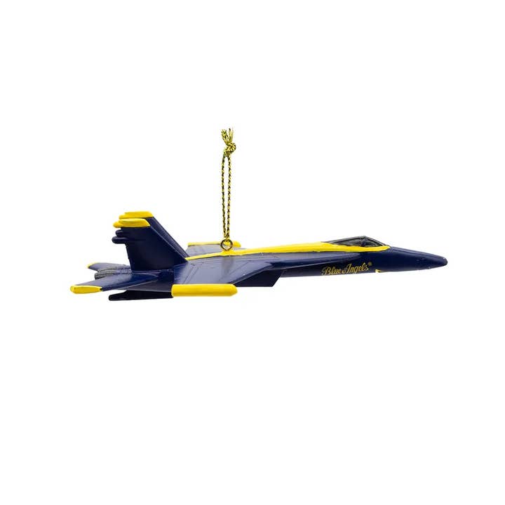 4.5" Resin Navy Blue Angel Jet Ornament for wholesale by Kurt S. Adler, Inc.