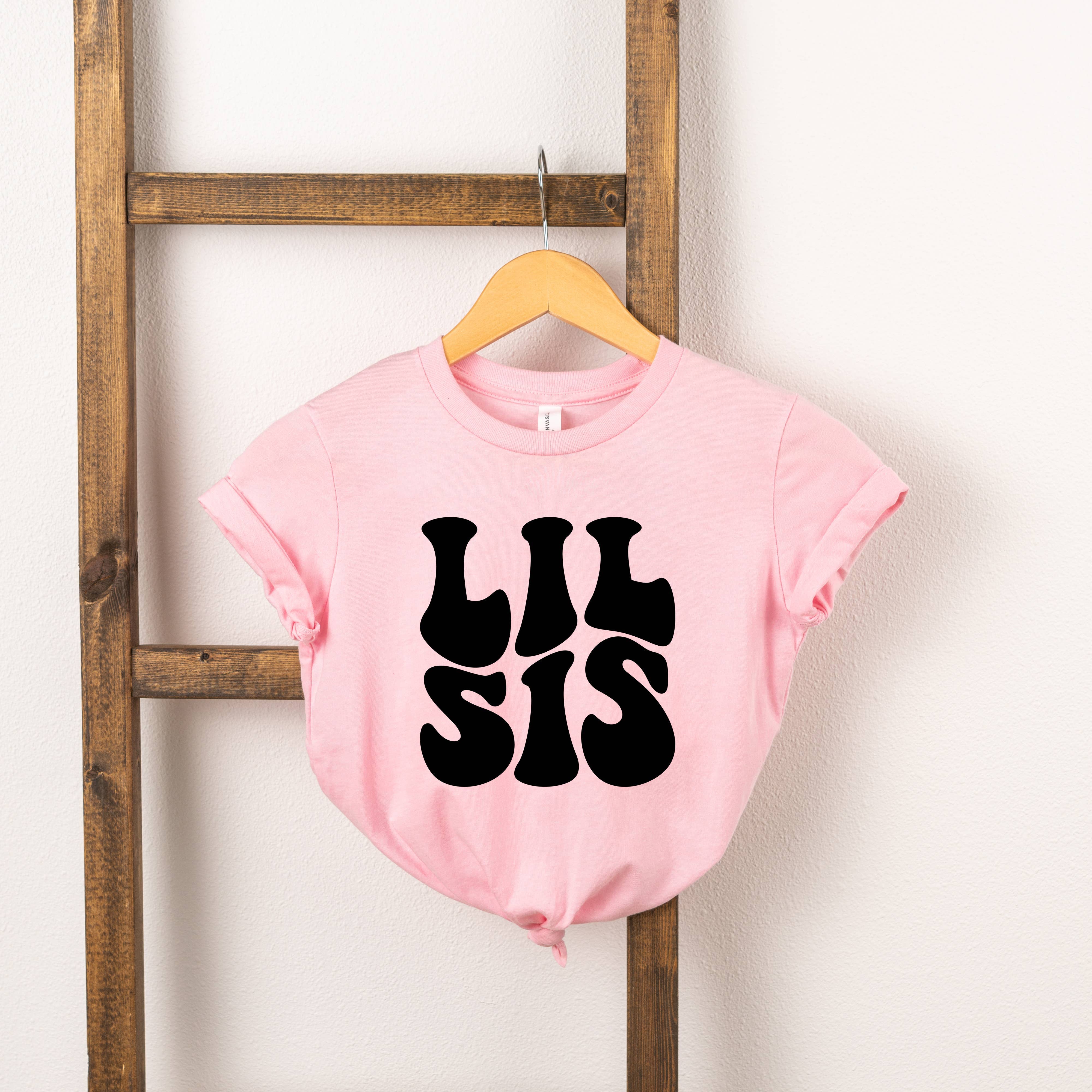 Olive And Ivory Wholesale - Wholesale Screen Printed T-Shirt - Kids - Lil Sis Wavy | Sister | Toddler Short Sleeve Crew Neck0