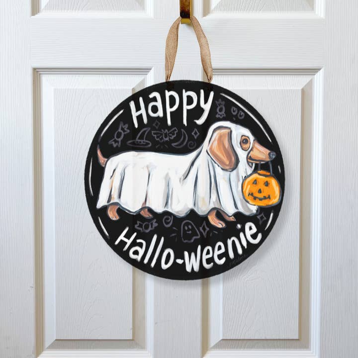 Happy Hallo-Weenie Door Hanger for wholesale by Home Malone