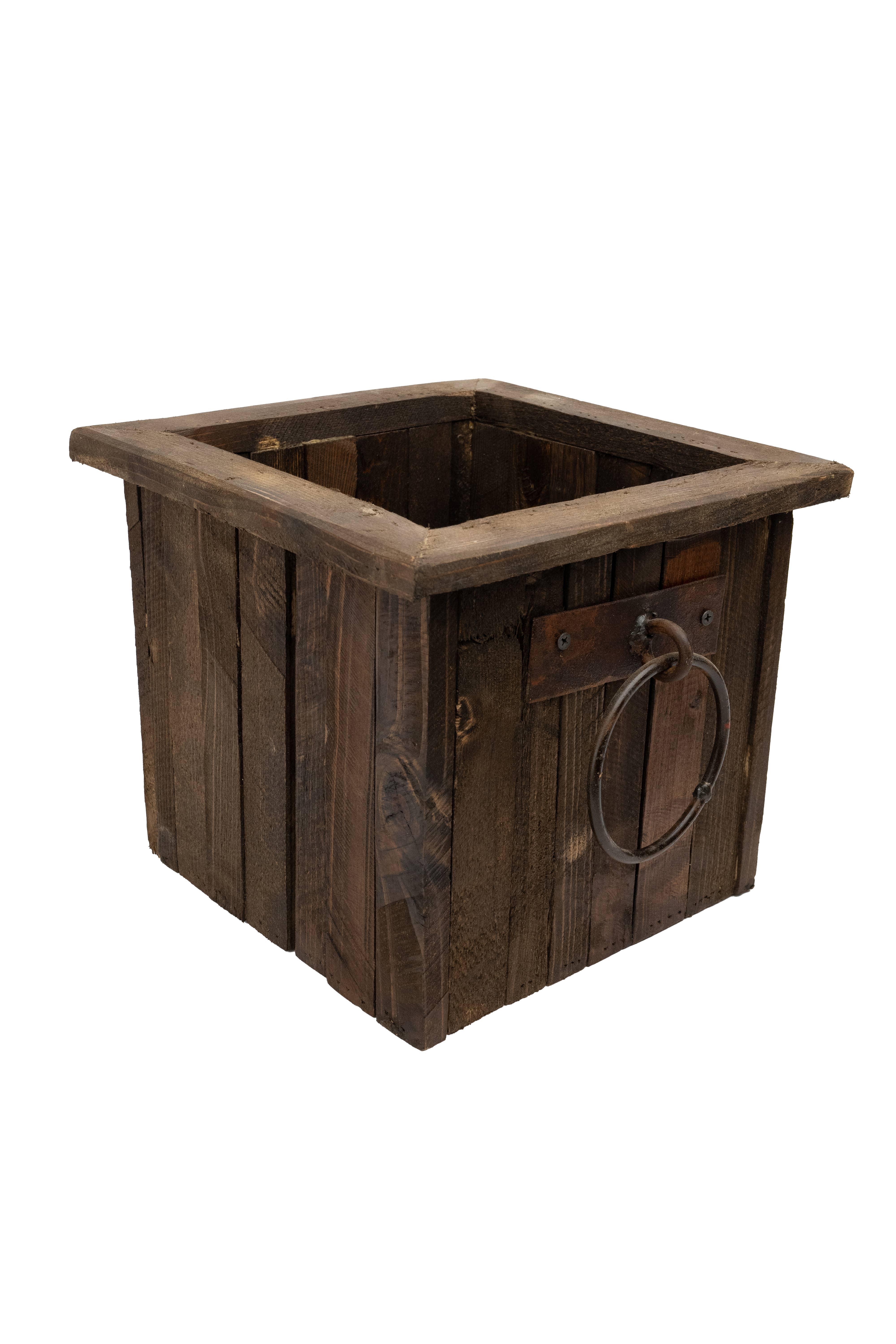 My Amigos Imports - Wholesale Planter Box - Gardner Rustic Wooden Square-Planter-11x11x10H-Garden Decor15
