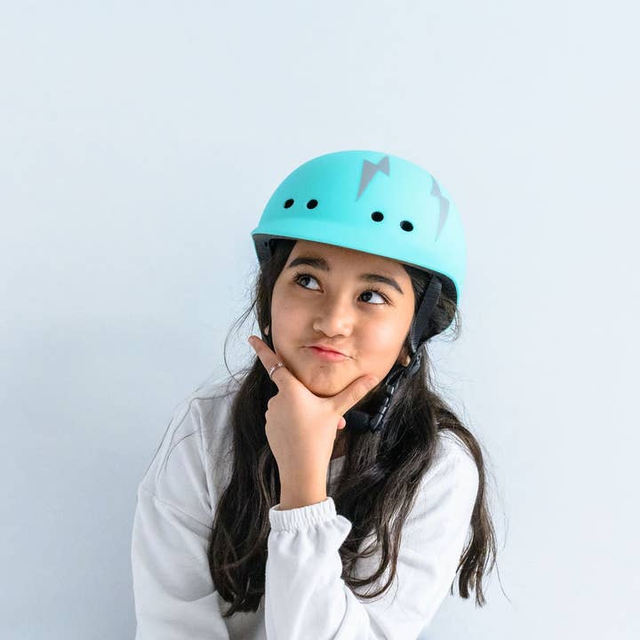 Sawako: The Stylish Helmets – wholesale Bike/scooter – Kids – Kids Lightning Bolt: Turquoise7