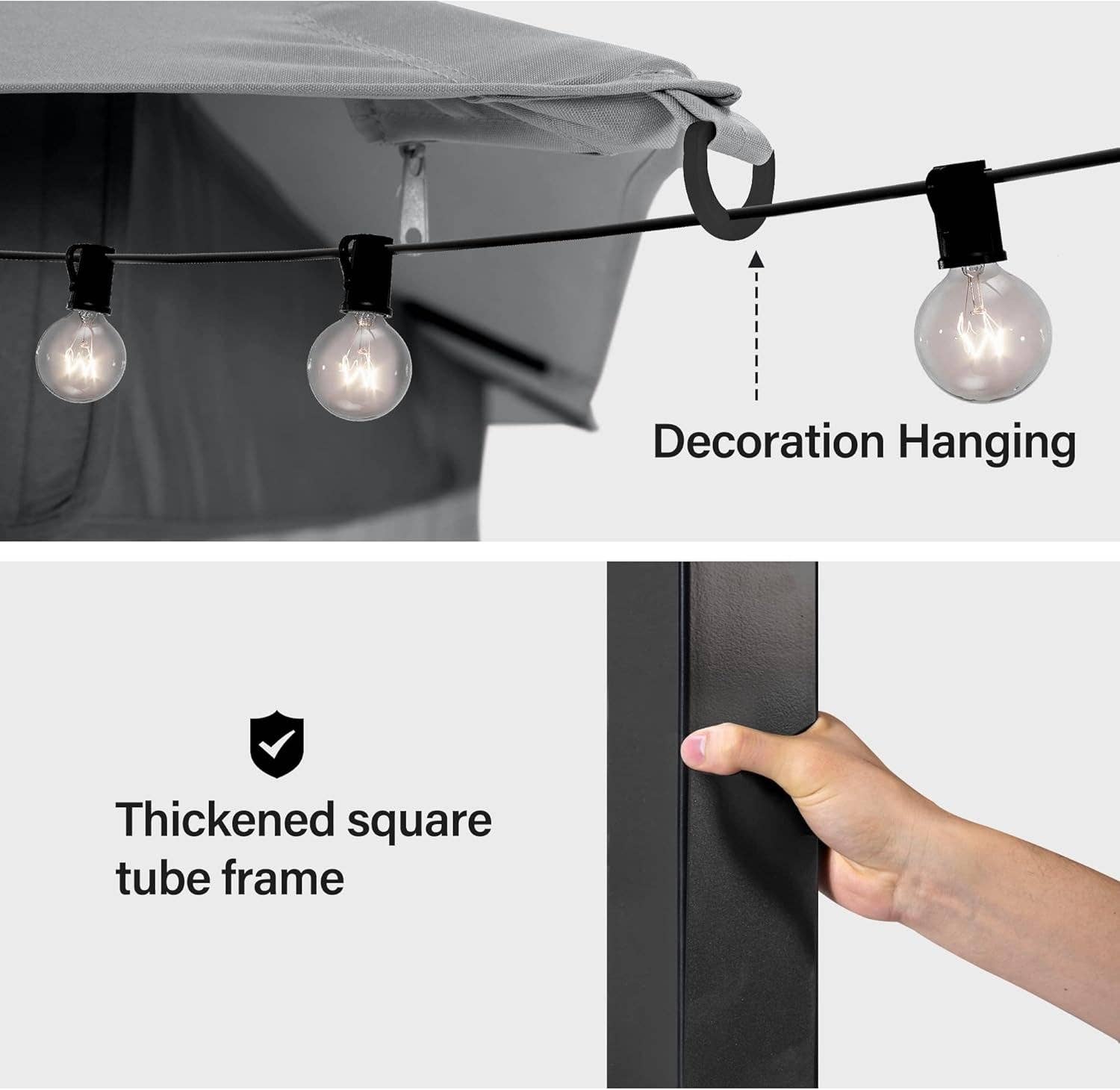 Smoke Grey Outdoor Gazebo 10x13 With Mosquito Netting Weatherproof for wholesale on Faire4