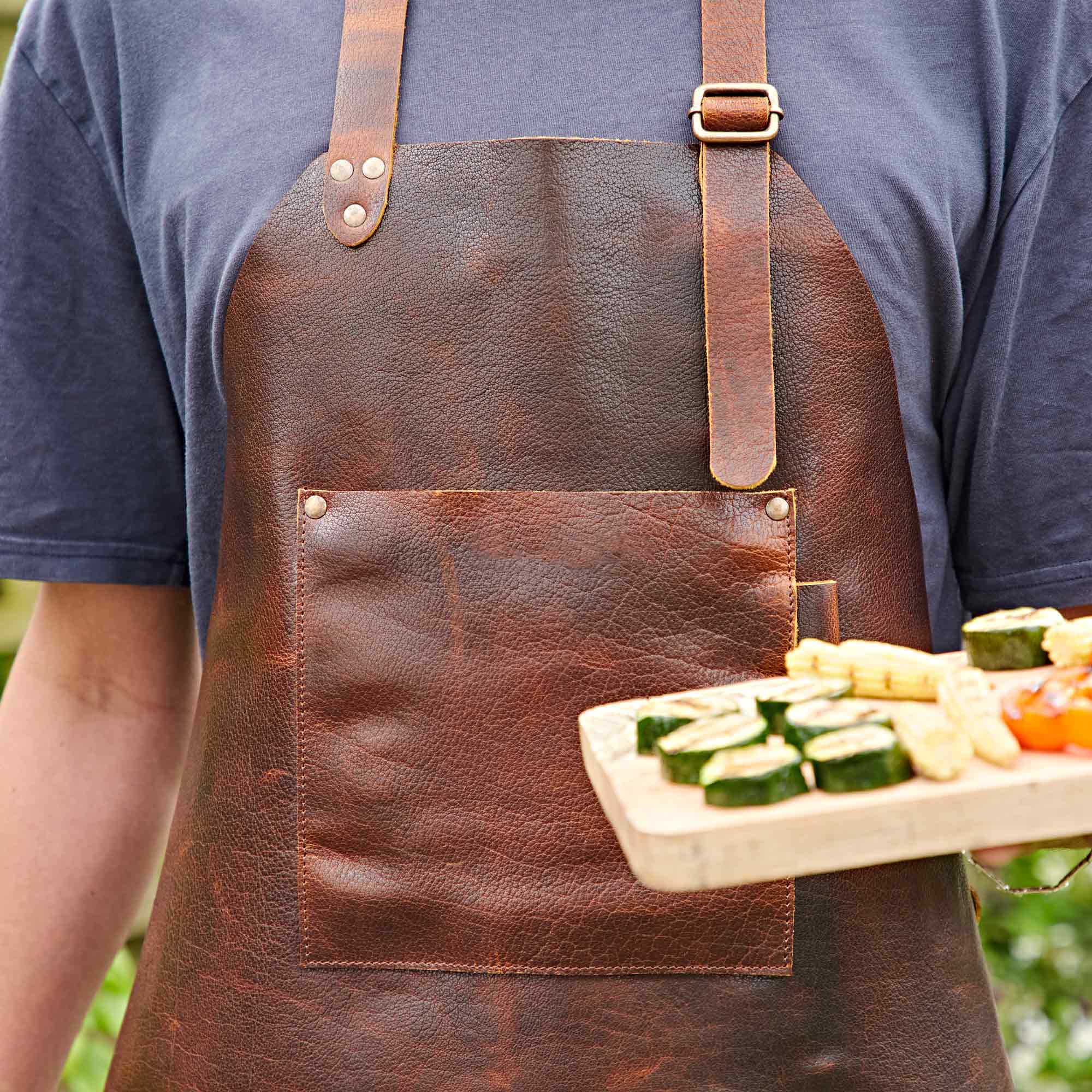The Paper High Gift Company Limited – wholesale Apron – Dark Brown Leather Apron - Handmade1